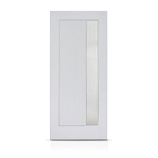 Modern Exterior Fiberglass Front Entry Door Slab with Designer Decorative Glass Door Slab Only