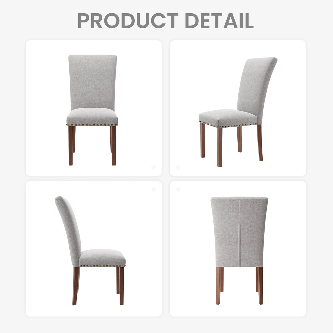 RENEWLINE Dining Chairs, Fabric with Nailhead Trim and Wood Legs