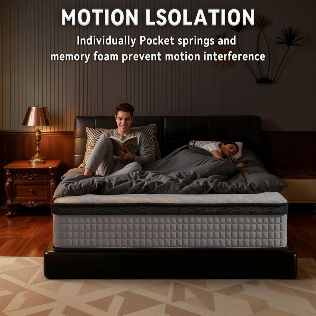 12-Inch Hybrid Mattress with Memory Foam Comfort & Individually Wrapped Coils
