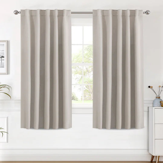 Blackout Solid Back Tab/Rod Pocket Bedroom Draperies Thermal Insulated Window Treatment Panels Room Darkening Blackout Drapes for Living Room