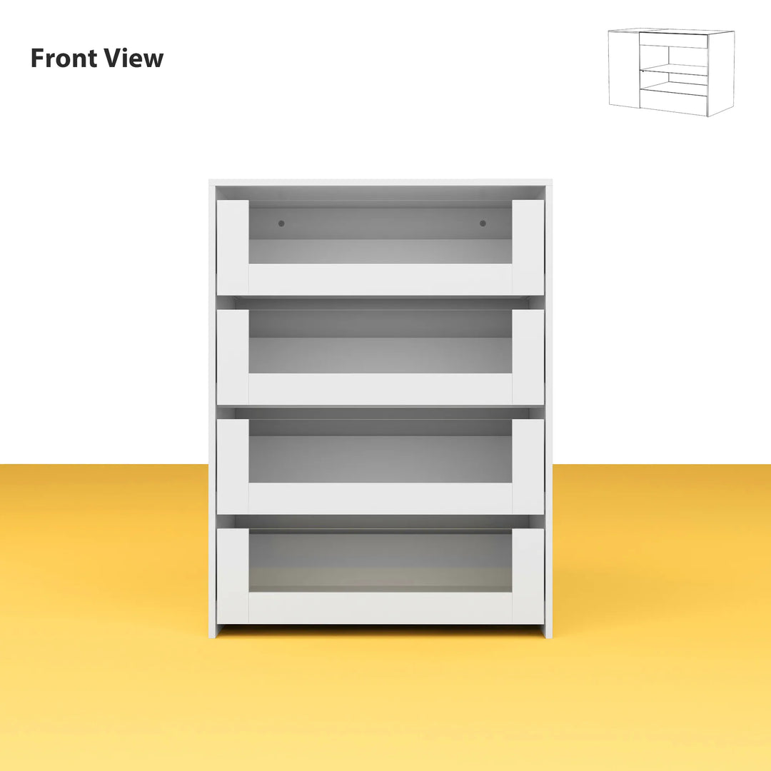 HOMELAVY Glass-Top Closet Organizer White Dressing Island Ample Storage Dresser Cabinets