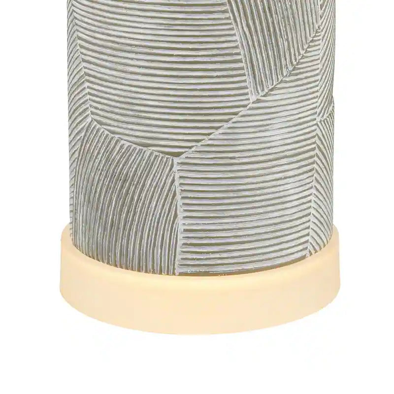 23.25 Inch Grey with Distressed White Table Lamp Set with Bulbs