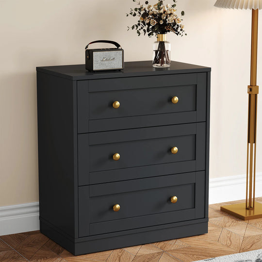 Set of 2 Modern Nightstands with 3 Drawers