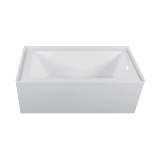 Acrylic-Fiberglass Soaking Bathtub, White. Alcove/Apron Front