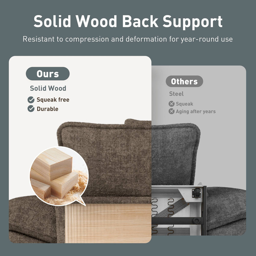 Cloud Modular Deep Seat Sofa, Chenille or Corduroy Sectional Couch with Removable Arms, 1–4 Seater