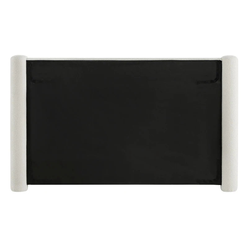 Modern Fully Upholstered Platform Bed Frame with Wide Headboard