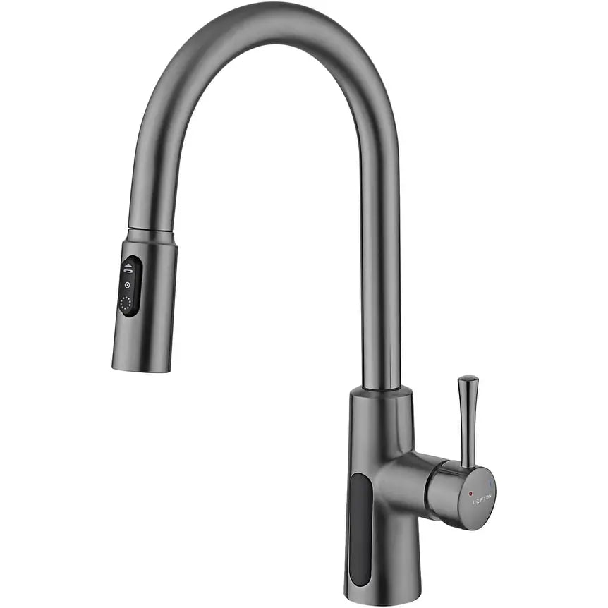 Pull-Down Kitchen Faucet with Temperature Display in Fahrenheit, 3 Water Outlet Modes, Faucet for Kitchen Sink, KF2501