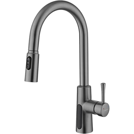 Pull-Down Kitchen Faucet with Temperature Display in Fahrenheit, 3 Water Outlet Modes, Faucet for Kitchen Sink, KF2501