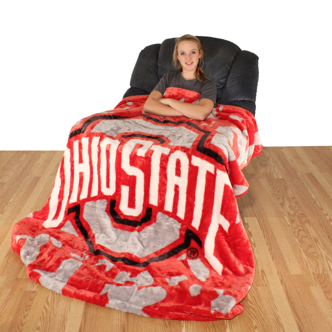 Ohio State Buckeyes Throw Blanket / Bedspread 63" X 86"