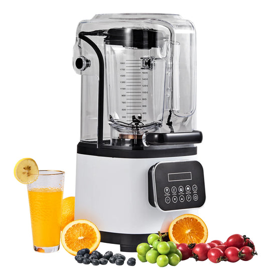 Professional Blender, Commercial Countertop Blenders, 68 Oz Glass Jar Blender Combo, Stainless Steel for Frozen Drinks