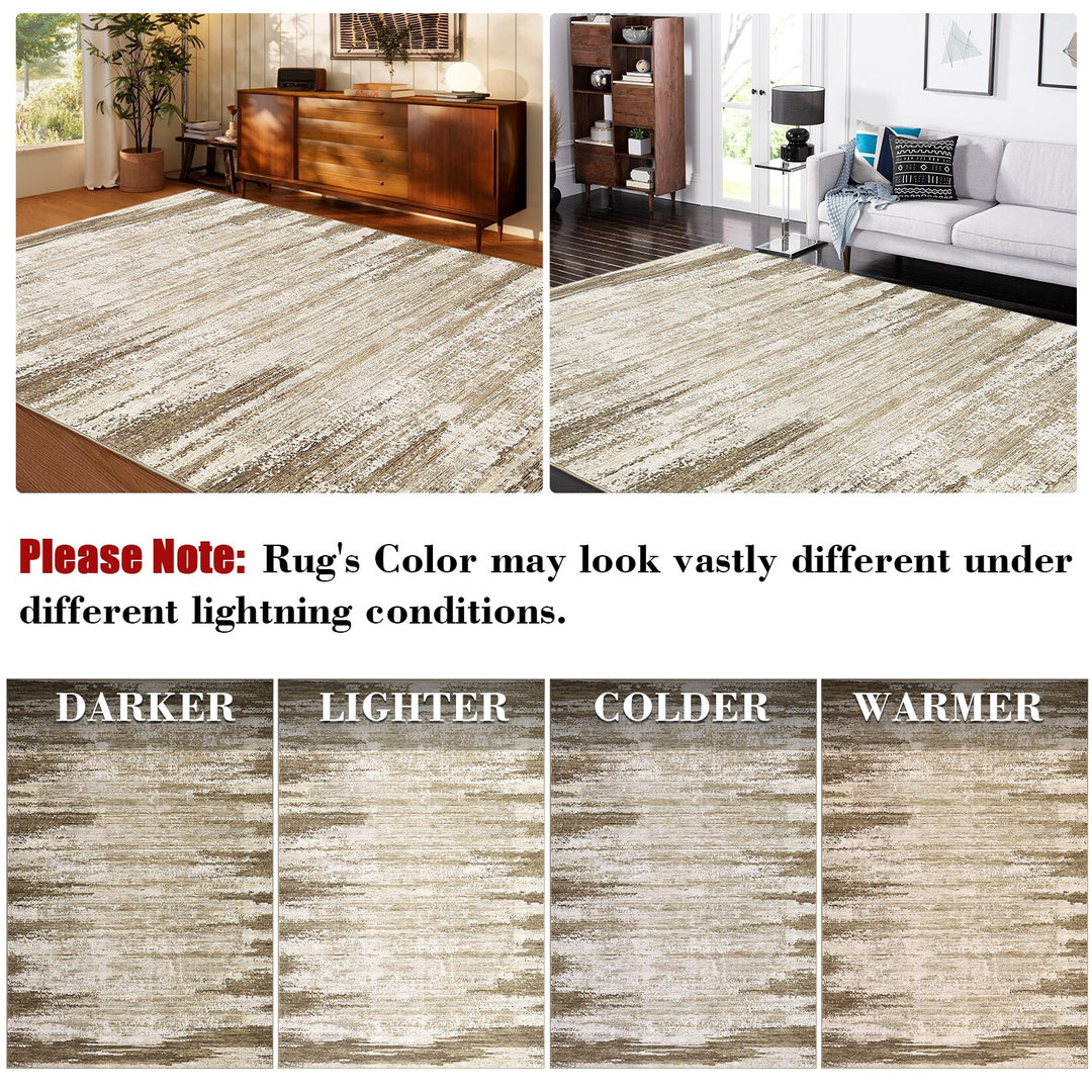Washable Area Rugs for Living Room Modern Abstract Rug Non Slip Non Shedding Stain Resistant Carpet