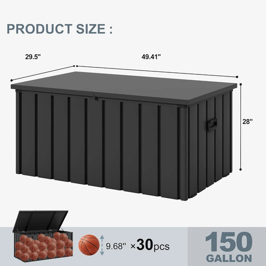 Outdoor Deck Box Waterproof Lockable Storage Box Container with Lid