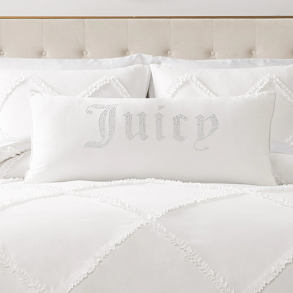 Silver Rhinestone Pillow 16" X 36"
