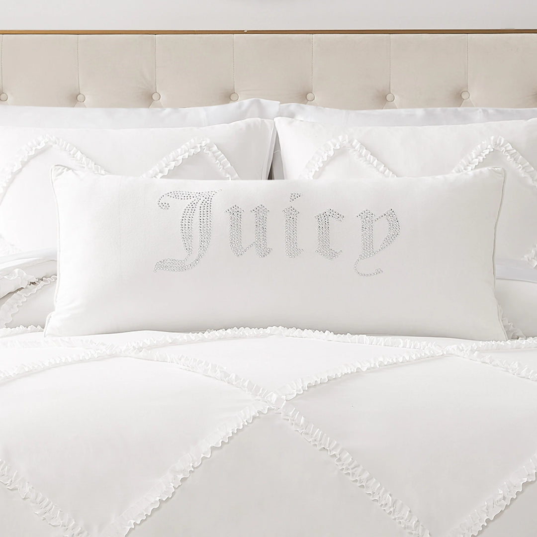 Silver Rhinestone Pillow 16" X 36"