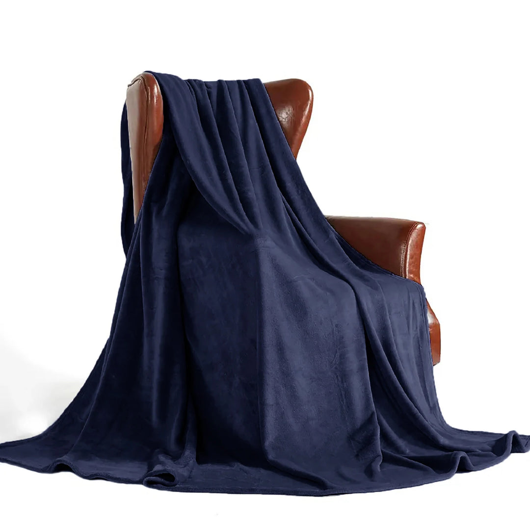 Cozy Microfiber Extra Soft Solid Color Throw Bed Blanket