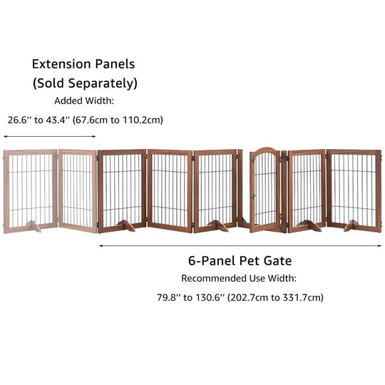 Serra Wire Pet Free Standing Gate with Two Pairs of Support Feet