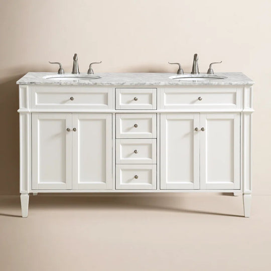 Rivers 60'' Double Bathroom Vanity with Marble Top