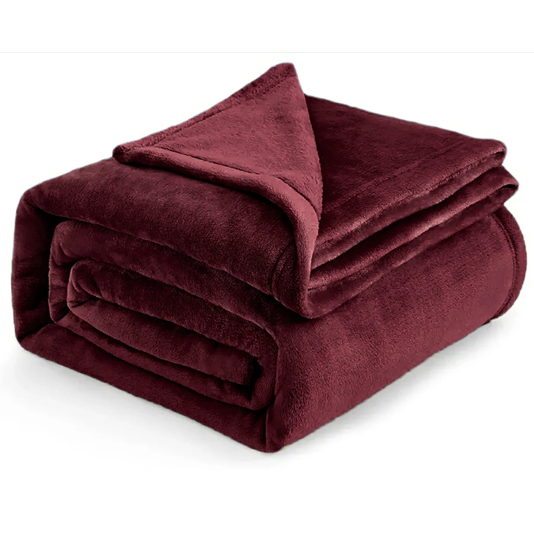 Cozy Microfiber Extra Soft Solid Color Throw Bed Blanket