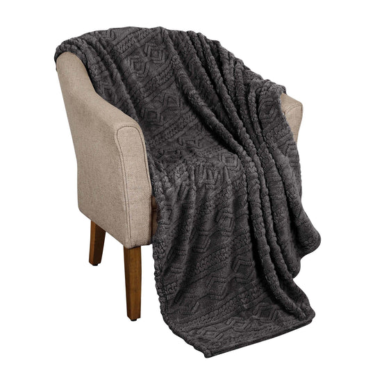 Arctic Boho Jacquard Plush Fluffy Fleece Blanket
