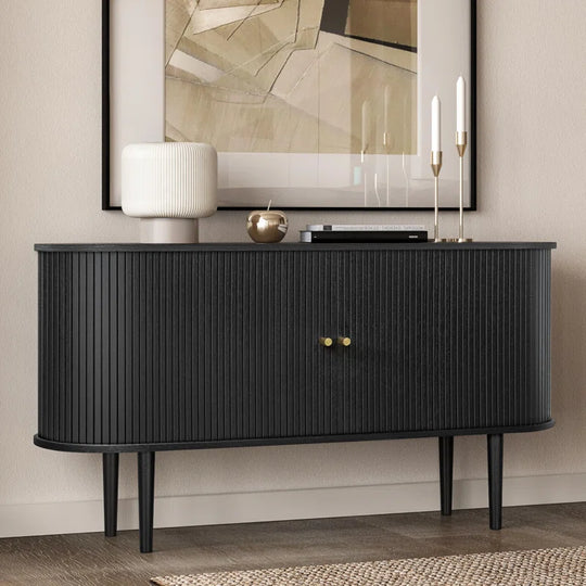Sideboard Cabinet with Doors and Shelves - Cabinet for Living Room, Bedroom, Entryway and Office Credenza. Kitchen Buffet, Modern Media Console Table with Storage