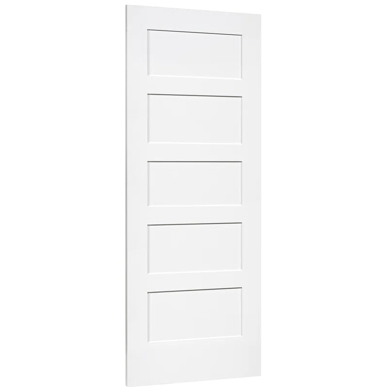 Paneled Solid Wood Primed Shaker Standard Door