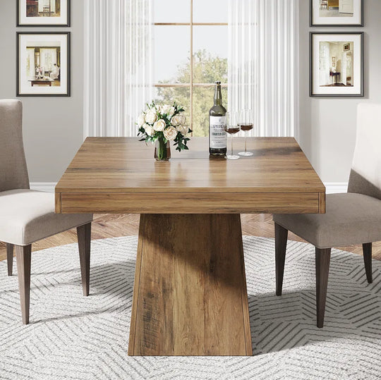 31.5 Inch Square Dining Table, Wood Kitchen Table Small Dinner Table Farmhouse Dining Room Table