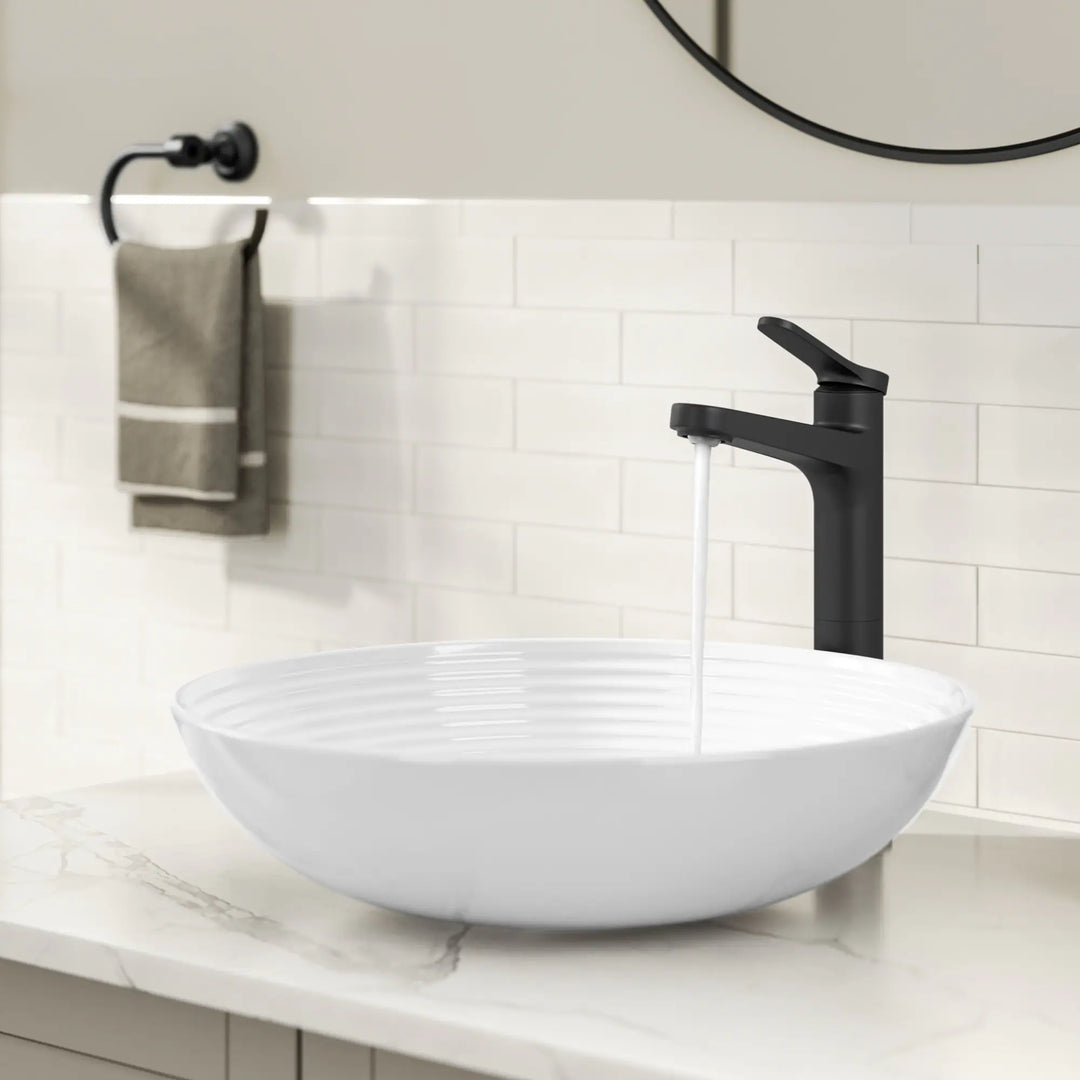 Indy Single Handle Vessel Bathroom Faucet with Pop up Drain