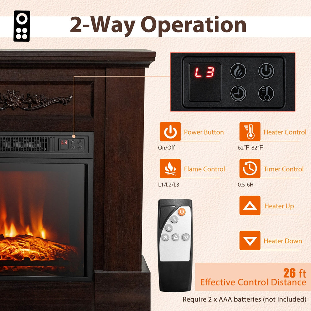 32" Electric Fireplace Mantel TV Stand Space Heater W/Remote - See Details