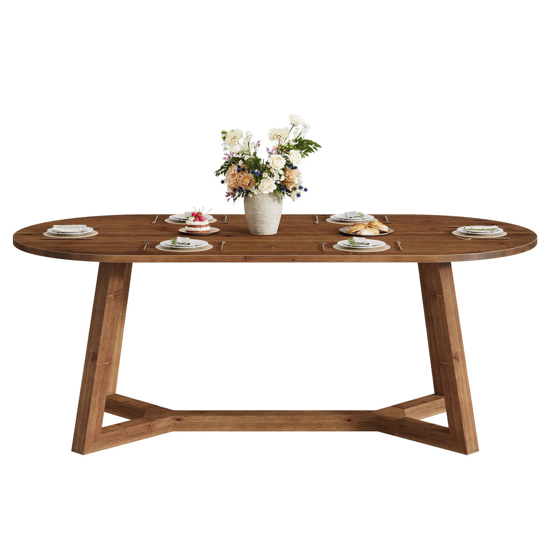 Solid Wood Dining Table, Kitchen Table, Living Room Office Accent Dining Table Gathering Table