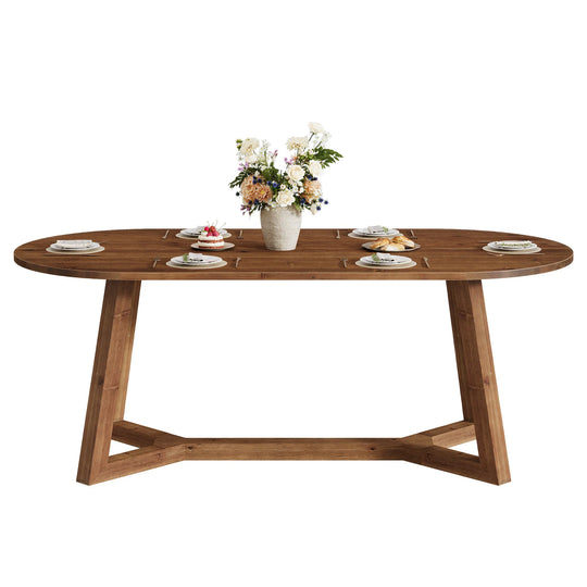 Solid Wood Dining Table, Kitchen Table, Living Room Office Accent Dining Table Gathering Table
