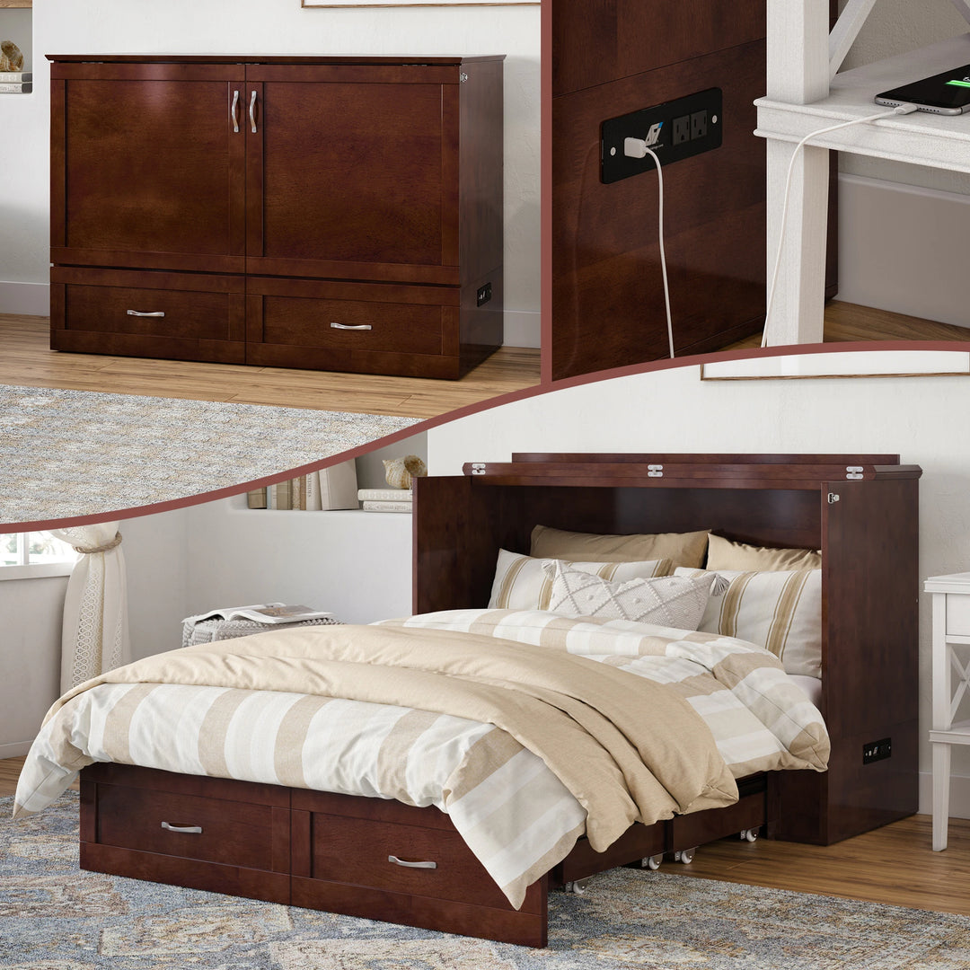 Hamilton Murphy Bed Chest with Mattress and Storage Drawer