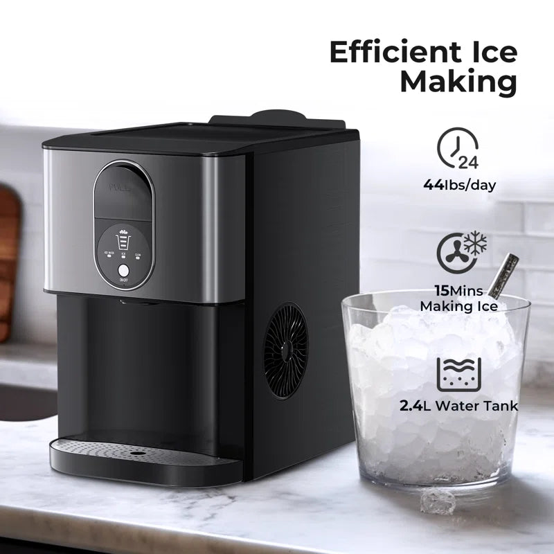 Antarctic Star Coutertop Ice Maker,Portable Stainless Steel Ice Maker Machine 44Lbs/24H Ice Cubes with Auto Self-Cleaning