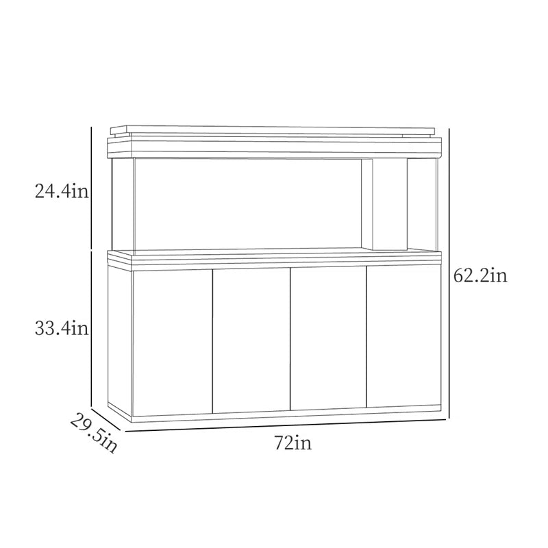 Black Large Minimalist Rectangular Aquarium Tank