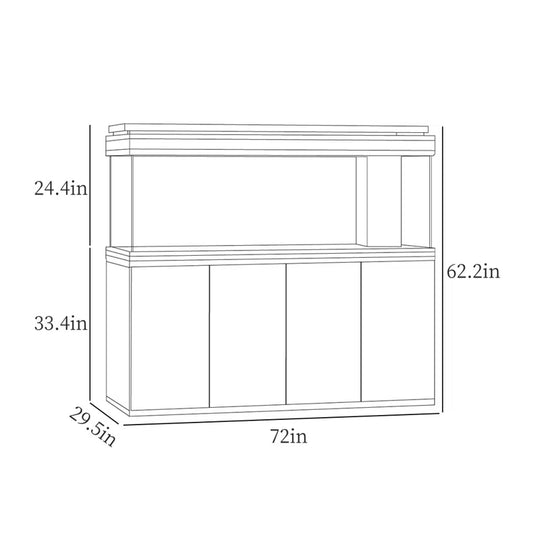 Black Large Minimalist Rectangular Aquarium Tank