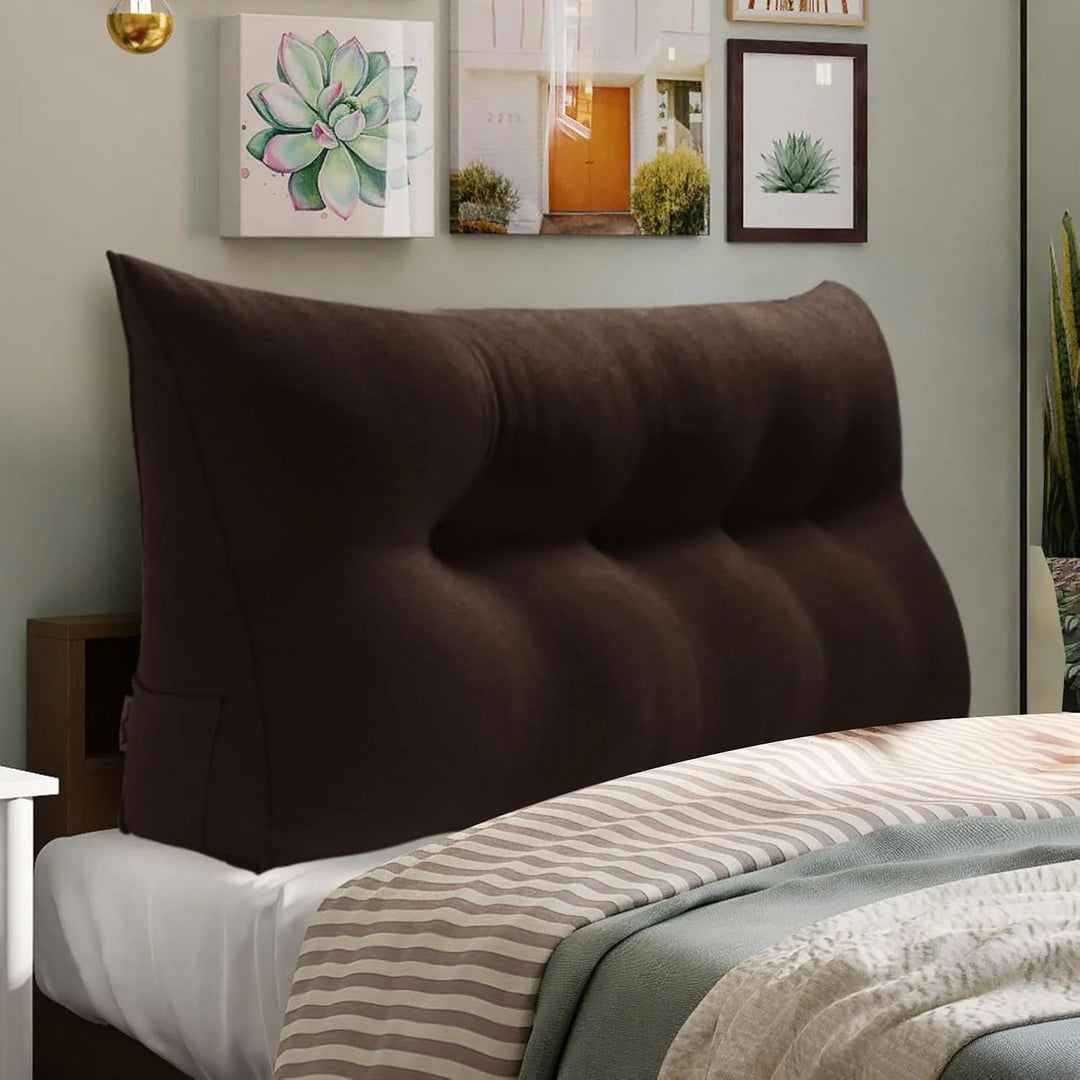 Bed Rest Wedge Reading Pillow Headboard Back Support Cushion