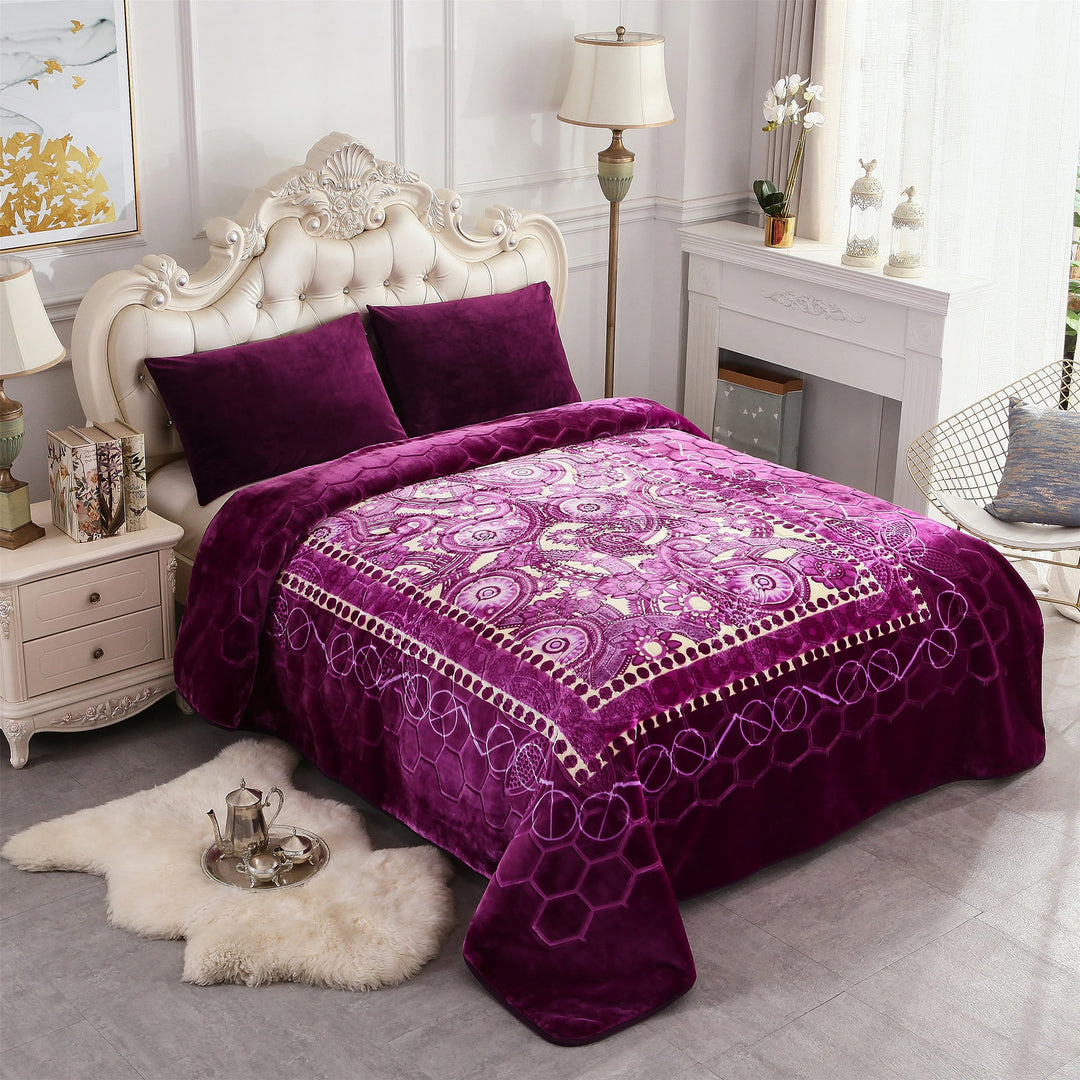 Heavy Korean Mink Fleece King Size Blanket, Christmas Gift for Parents