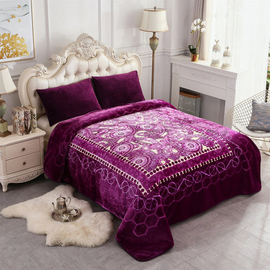 Heavy Korean Mink Fleece King Size Blanket, Christmas Gift for Parents