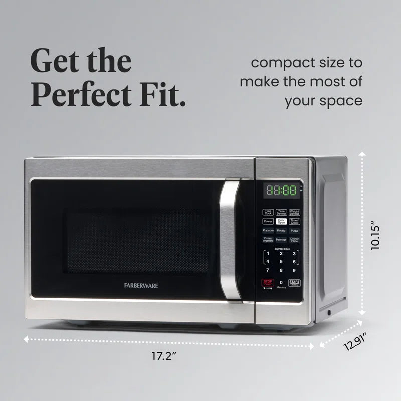 Compact Countertop Microwave Oven, 0.7 Cu. Ft. 700-Watt, Child Lock, Easy Clean Interior