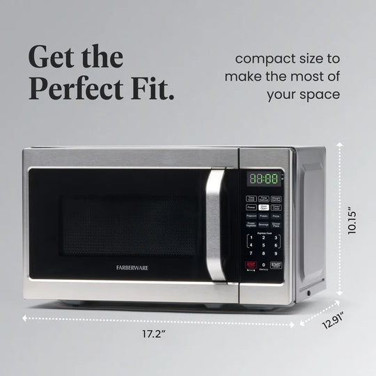 Compact Countertop Microwave Oven, 0.7 Cu. Ft. 700-Watt, Child Lock, Easy Clean Interior