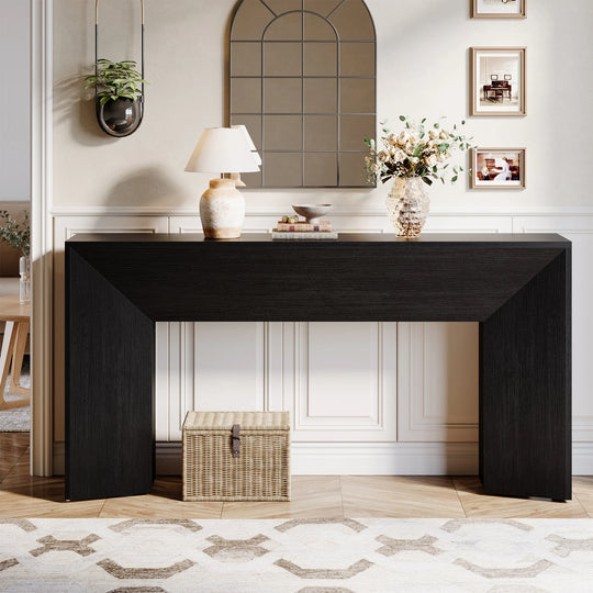 63 Inches Long Black Console Table for Entryway Living Room - 63" W X 11.8" D X 32.3" H