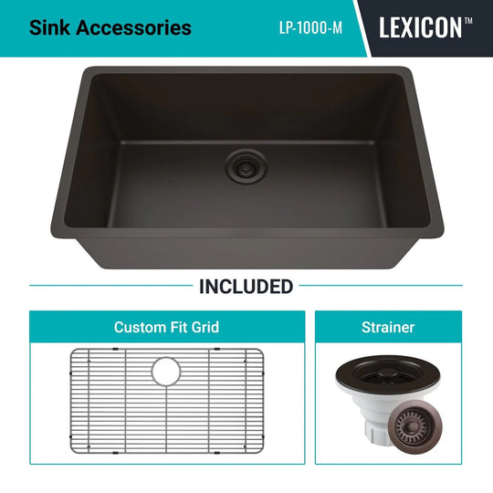 Drop-In Quartz 32 Inch Single Bowl Kitchen Sink Kit - 32"X19"