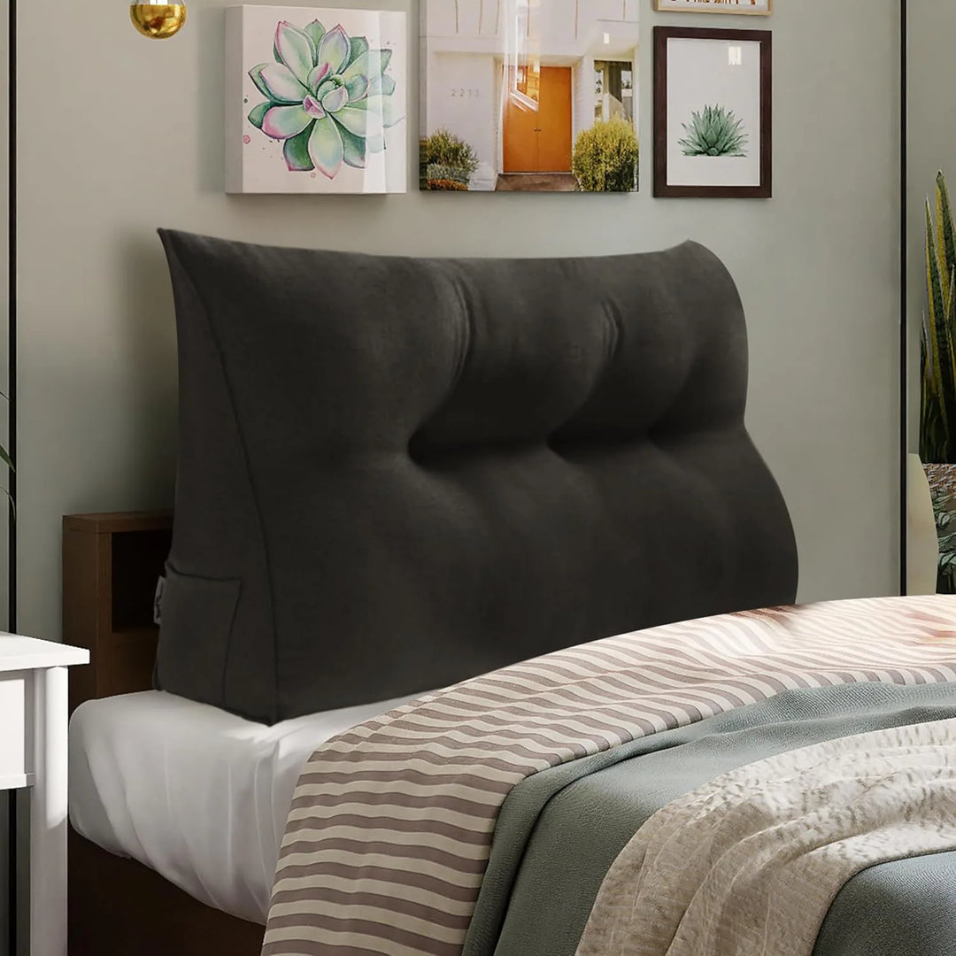Bed Rest Wedge Reading Pillow Headboard Back Support Cushion
