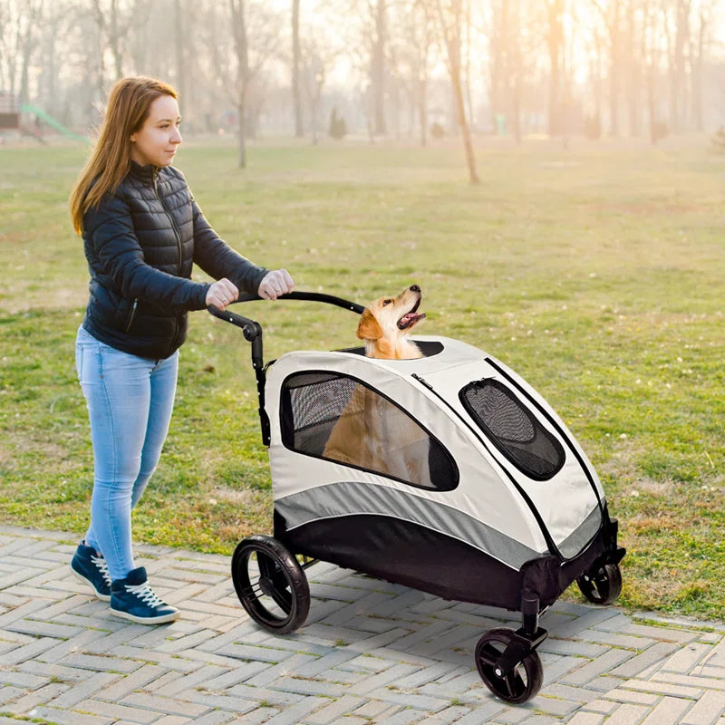 Dog Stroller for Medium and Large Dogs Folding Pet Cat Stroller