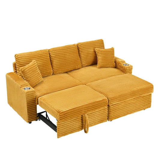 80" Cordylona Sofa, Cup Holder, Ottoman Storage