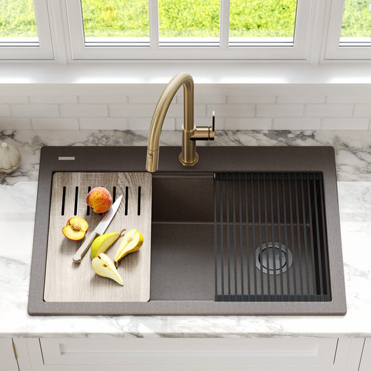 Bellucci Workstation Topmount Drop-In Granite Kitchen Sink