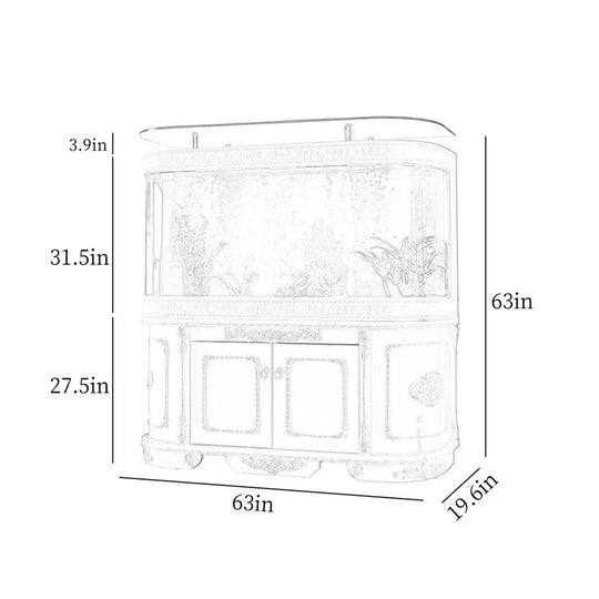 Luxurious Curved White Elegance Eco Aquarium Tank