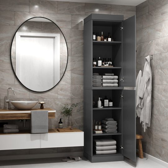 100% Solid Wood Bathroom Storage Cabinet, Adjustable Shelves, 16.5" Wide, 35.75" Tall