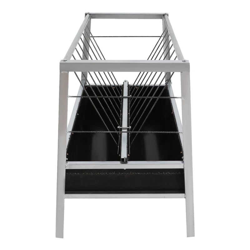 Large Capacity Livestock Feed Trough 2-In-1 Grain& Hay Feeder for Goats Sheep