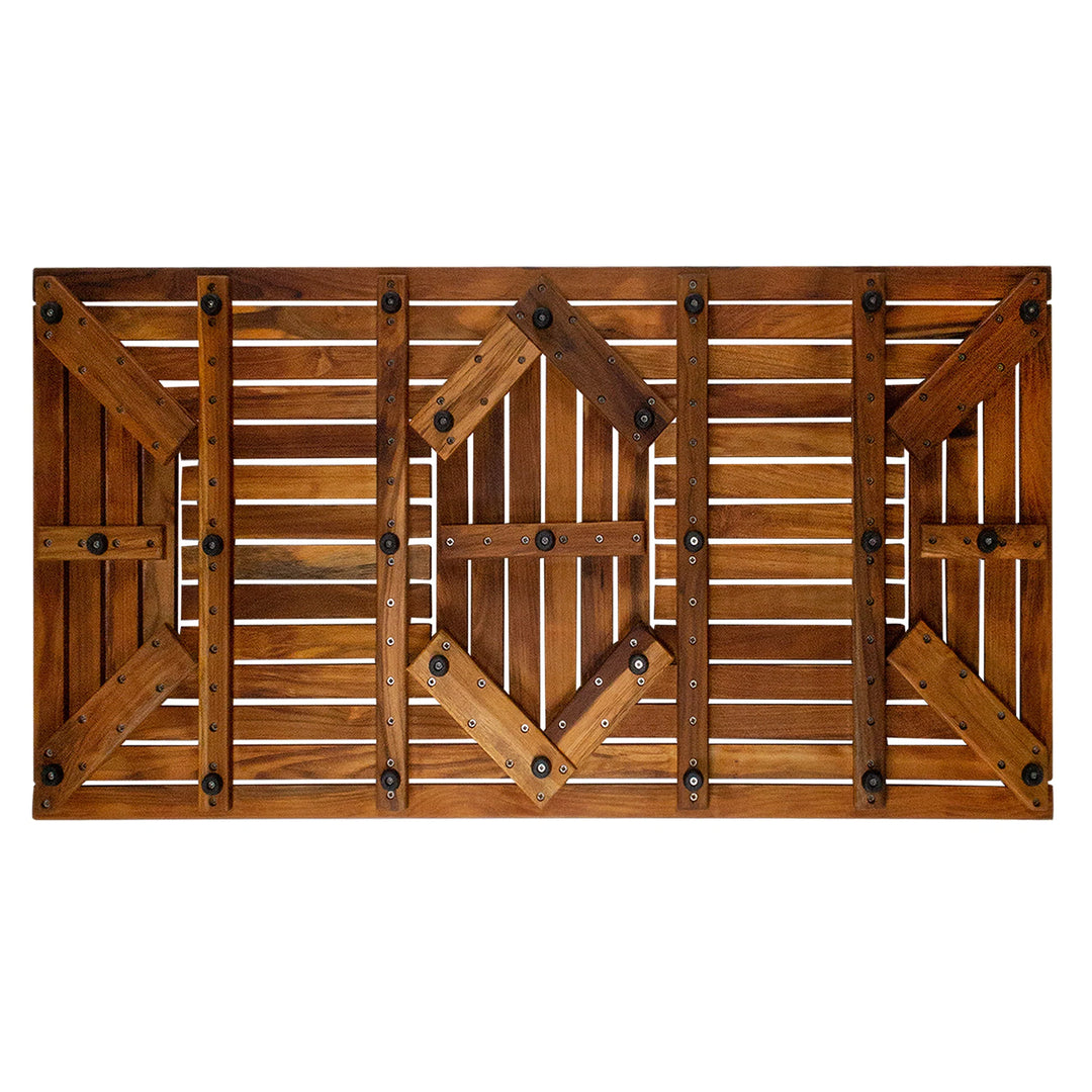 Teak Oiled Double Framed Shower/Bath Mat 39" X 19"