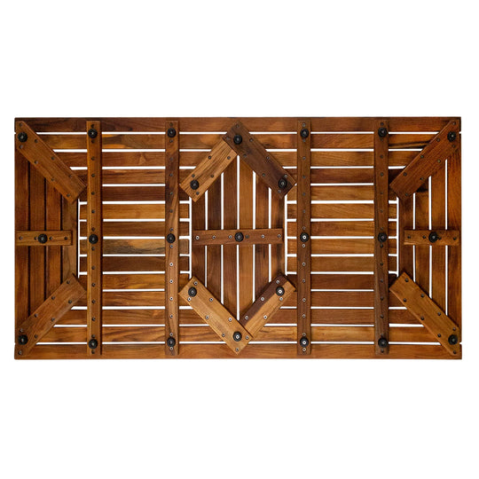 Teak Oiled Double Framed Shower/Bath Mat 39" X 19"